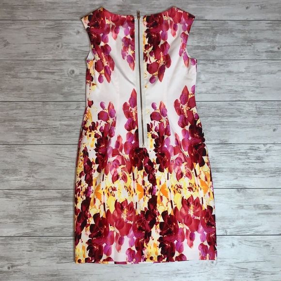 Adrianna Papell Floral Dress Size 4P - Picture 3 of 4
